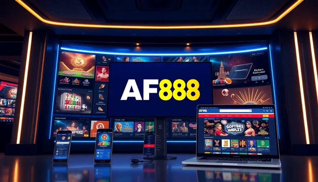 Online gambling experience with the AF88 brand showcasing a modern interface.