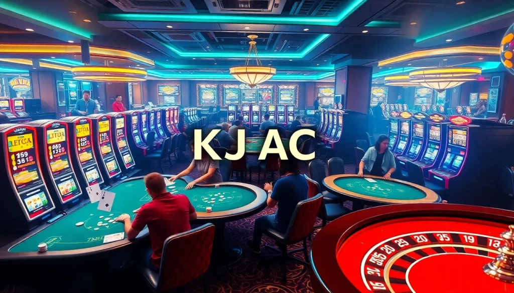 KJC AC presents a thrilling gambling scene with players enjoying casino games.