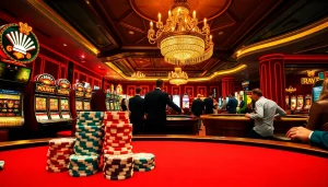 Players enjoying high-stakes games at f8beta2.support's luxurious casino.