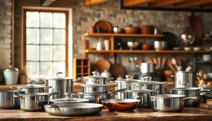 Shop quality cookware at a cookware shop Auckland with beautifully displayed kitchenware.