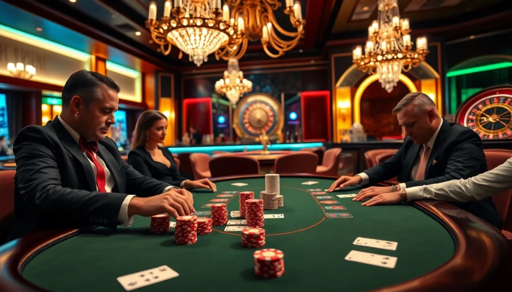 Experience high-stakes gaming at https://xx88.pizza/ with players at an elegant poker table.