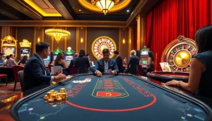 Experience the excitement of the 789win club with players at a vibrant casino table.