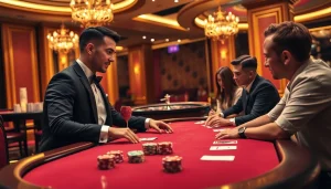 Experience the thrill of gambling with nhà cái lc88 featuring luxurious casino tables and vibrant gameplay.