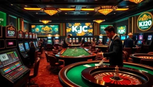 Experience vibrant gaming at KJC online casino with thrilling roulette tables and engaging slot machines.