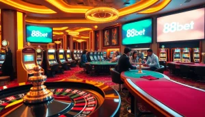 Experience the excitement of winning at 88bet's luxurious casino with vibrant gaming options.