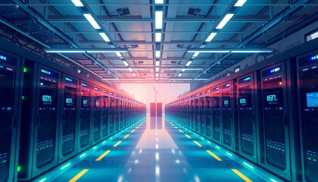 Explore the best cloud mining environment showcasing renewable energy and advanced technology for cryptocurrency.