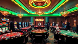 Exciting action at tại 79king with vibrant casino tables and slot machines.