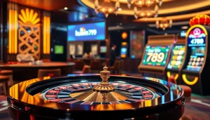 Kuwin 789 enhances online gambling with a luxurious casino experience featuring roulette and slot machines.