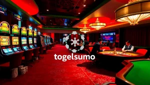 Pemain Togelsumo yang terlibat dalam permainan slot yang mendebarkan dan roulette di kasino mewah.