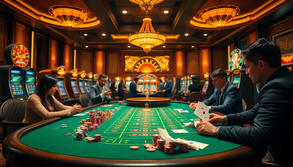 Enjoying a thrilling game at the casino, aiming for a 789 win with vibrant poker chips and roulette.