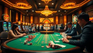 Enjoying a thrilling game at the casino, aiming for a 789 win with vibrant poker chips and roulette.