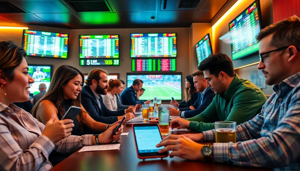 Engaged bettors enjoy a lively atmosphere while exploring online sportsbooks British Columbia.