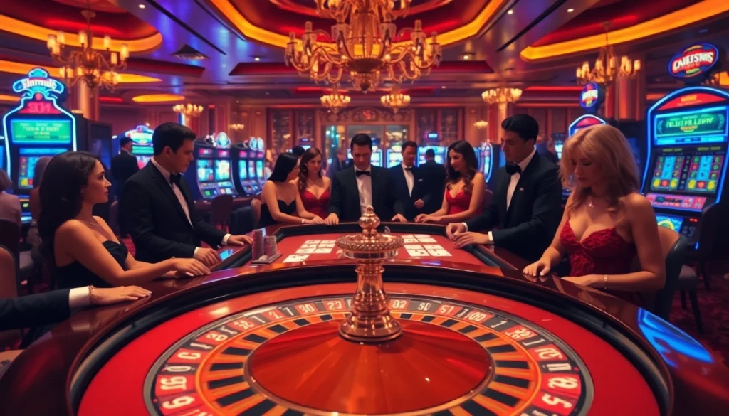 Players at an S8 casino table strategically placing bets, showcasing an immersive gambling experience.