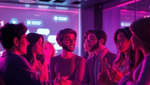 Engaging AI avatars in intimate conversations showcasing sex chat ai technology.
