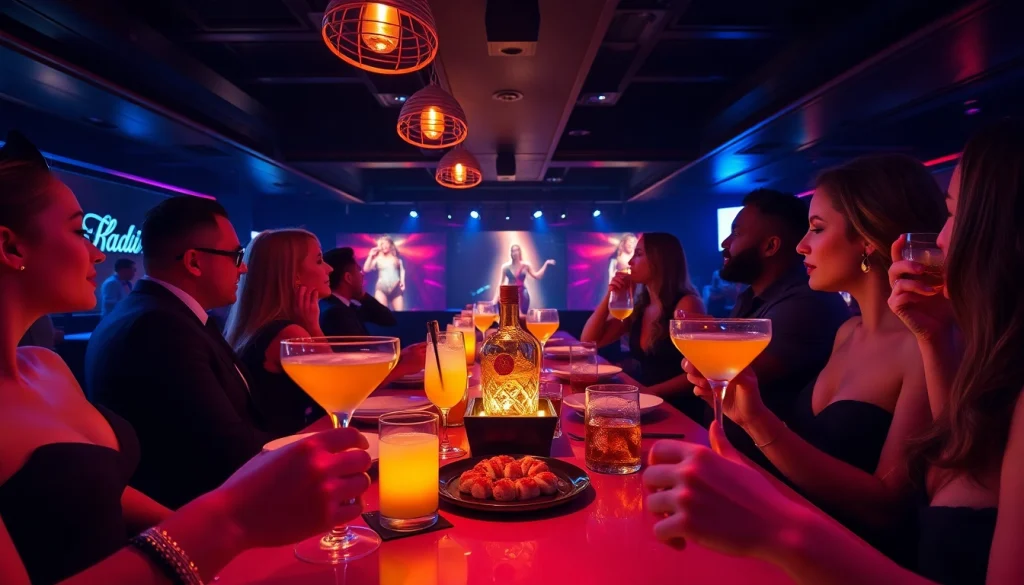 Dinner sxm at Club Noir features elegant patrons enjoying body sushi and cocktails in a vibrant nightlife setting.