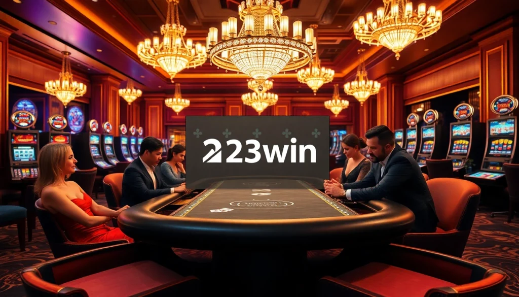 Experience high-stakes gaming at 23win with an engaging casino layout and elegant poker scene.