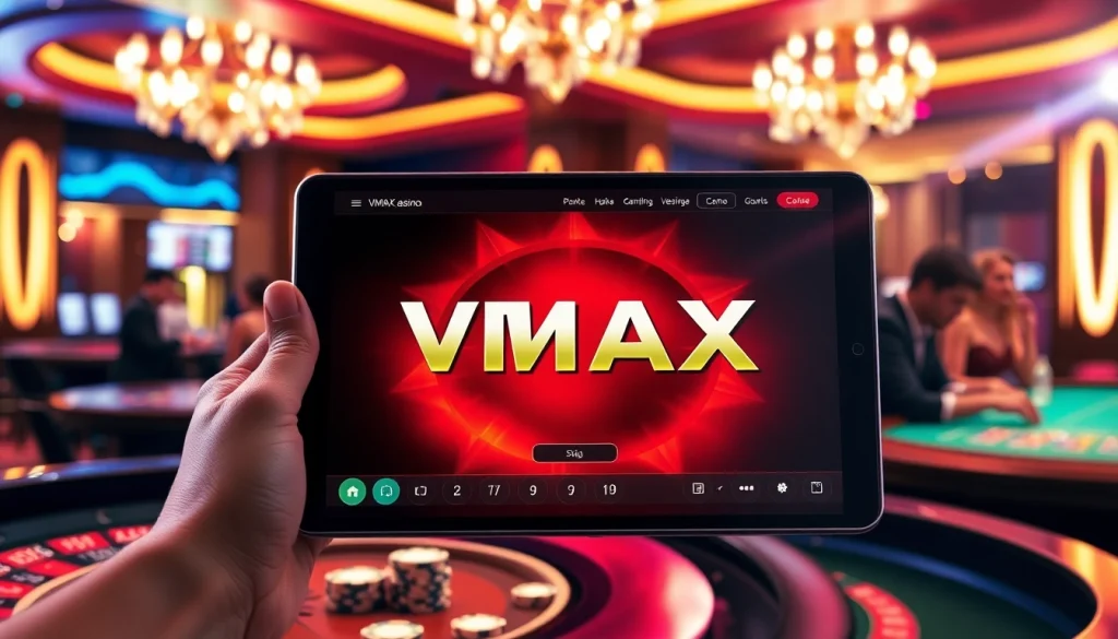 Experience the thrill of VMAX's online betting with engaging casino games and sleek design.