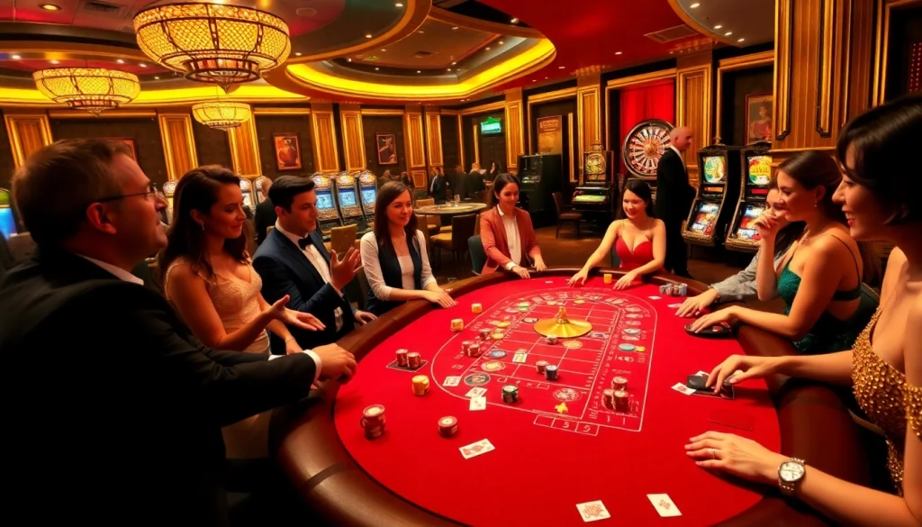 Experience thrilling gameplay at s8 com with a vibrant casino atmosphere showcasing poker tables and roulette wheels.