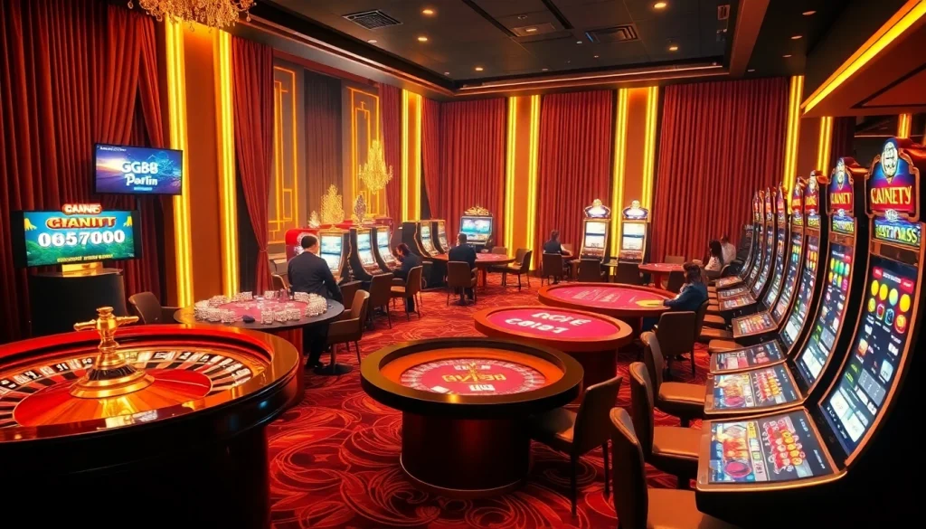 Engage in exciting gaming experiences at https://gg88.co.com/ with vibrant casino visuals showcasing poker, roulette, and slots.