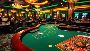 Experience excitement at the 688v luxury casino with vibrant gaming tables and eager players.