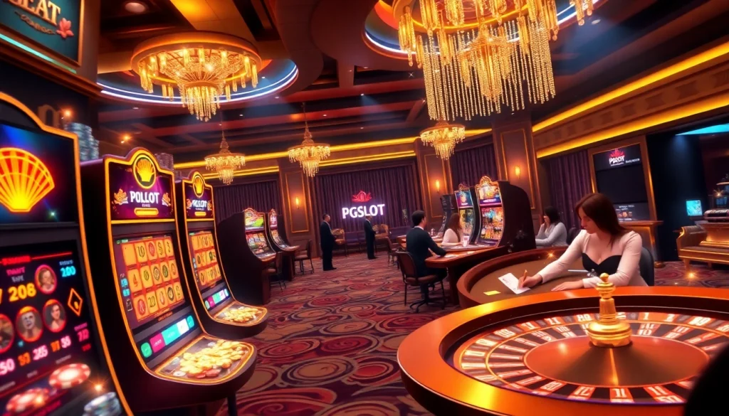 Experience thrilling online gaming at PGSLOT IN with exciting slot machine action and casino vibes.