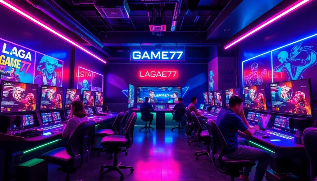 LAGAGAME77 vibrant gaming scene with players engaged in an exciting gaming environment.