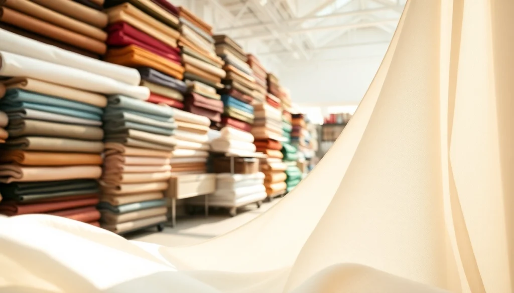 Linnen stoffen overzicht in een kleurrijke stoffenwinkel met diverse texturen.