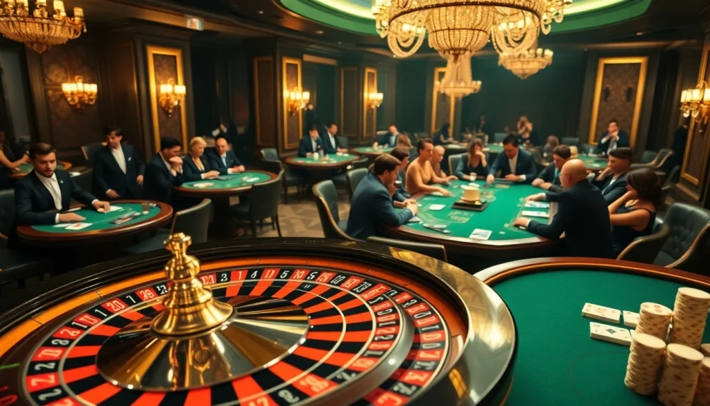 Engage with the thrilling atmosphere of a casino featuring tables, cards, and roulette in a luxurious setting, connecting to https://ecogreenbuilders.in/contact/.