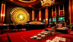 Experience thrilling gameplay at https://f8bet.ventures/ with luxurious casino decor and excited gamblers.