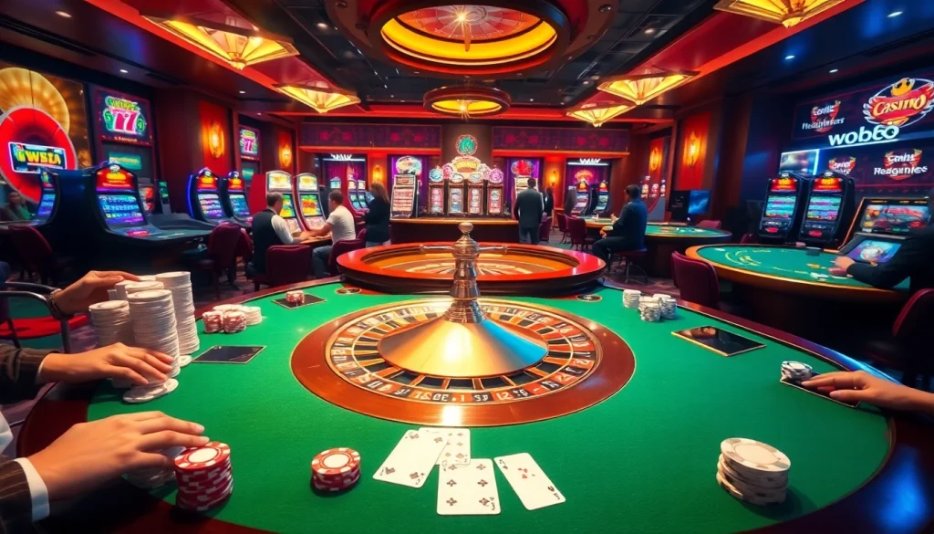 Players enjoying a thrilling experience at WW88 casino with vibrant slots and roulette.