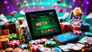 Explore the exciting digital gaming experience at 77EE, featuring a modern casino interface with vibrant elements.