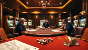 Engage in house extension construction strategies while enjoying a luxurious casino experience with blueprints and cards.