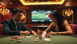 Experience thrilling online gambling and football streaming on luongsontv with vibrant casino visuals.