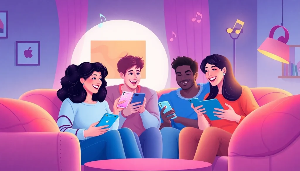 Experience the joy of sharing your Apple Music Replay 2023 in a vibrant living room setting
