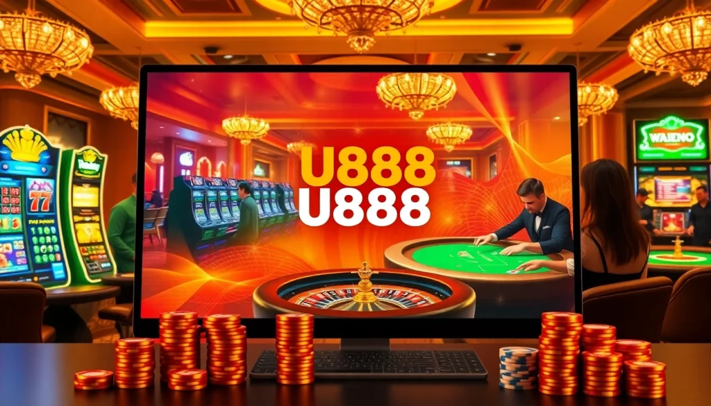 Experience U888's exciting online gambling with vibrant casino games and professional dealers.