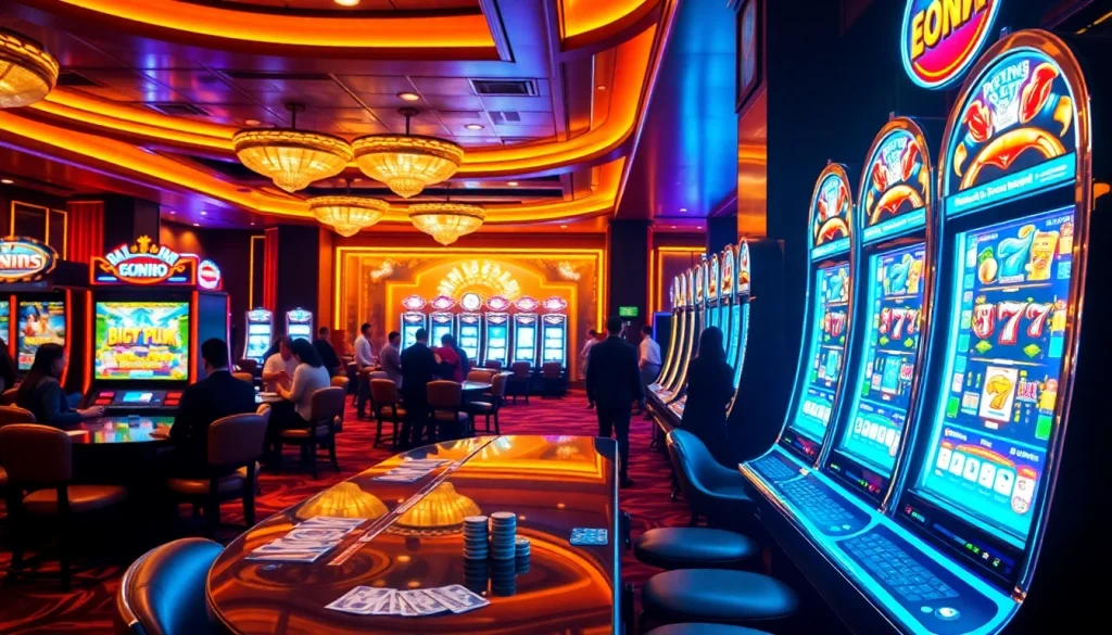 Rasakan sensasi Slot Depo 5K dengan mesin slot yang berwarna-warni dan suasana kasino yang elegan.
