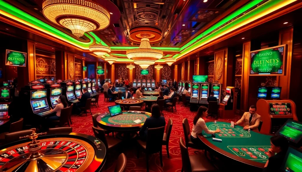 The vibrant gaming floor at https://vb88.social/ showcases roulette wheels and poker tables filled with excitement.