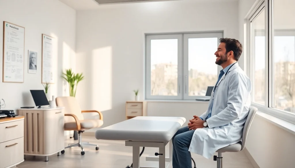 治療オプションを医師が説明している様子の、包茎手術 おすすめ を紹介するカウンセリングルーム