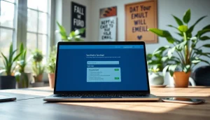 Manage your temp mail disposable email effortlessly with a sleek digital interface on a laptop.